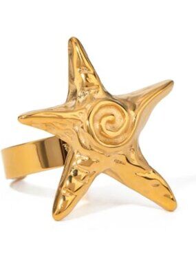 Starfish Statement Adjustable Ring